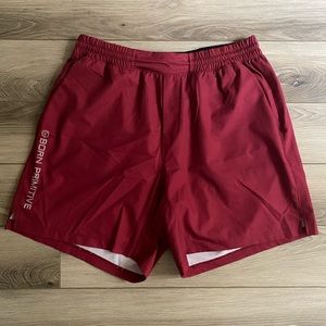 Born Primitive Training Shorts, Medium, 6” Inseam, No Liner (Red)